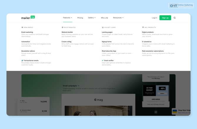 Features Of MailerLite